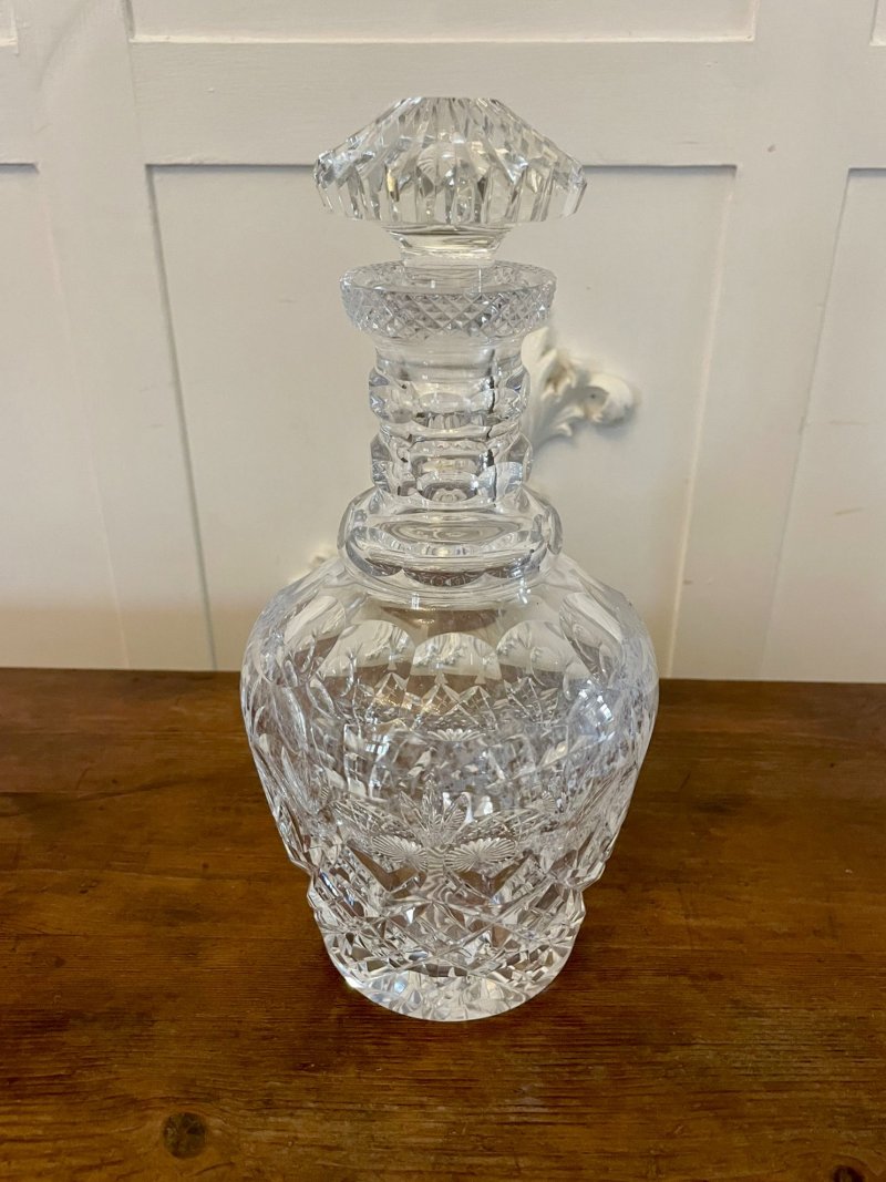 Outstanding Quality Antique Victorian Cut Glass Decanter